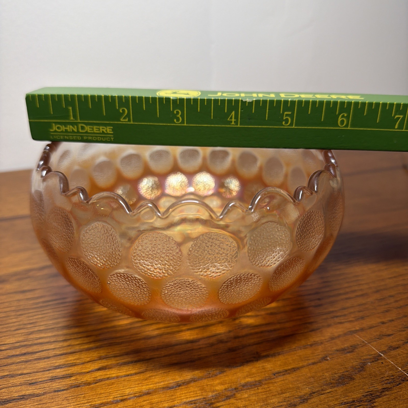 Vintage Fenton Raised Coin Dot Marigold Iridescent Carnival Art Glass Bowl 🔥