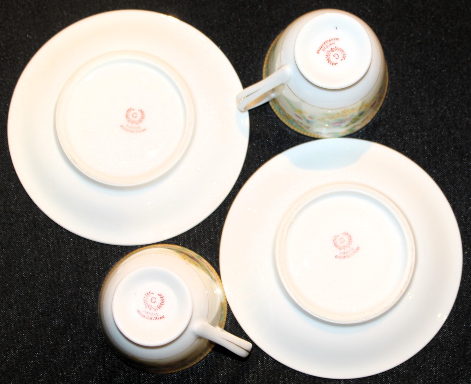 Occupied Japan Set of Two Matching Demitasse Cup & Saucer Sets