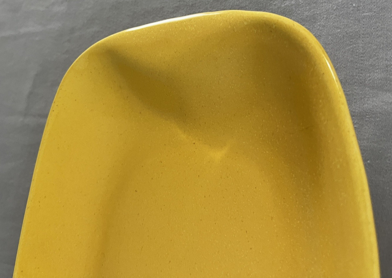 Vintage La Solana Pottery Ware Mustard Yellow 13″ Serving Tray Minimalist Style