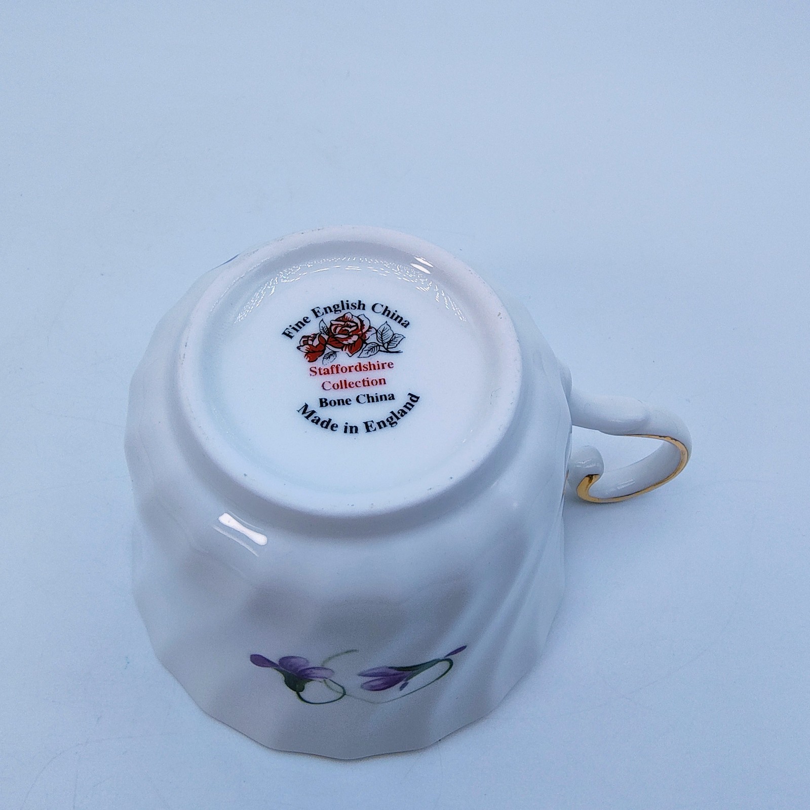 Vintage Staffordshire Collection Daughter Teacup & Saucer Violets Floral England