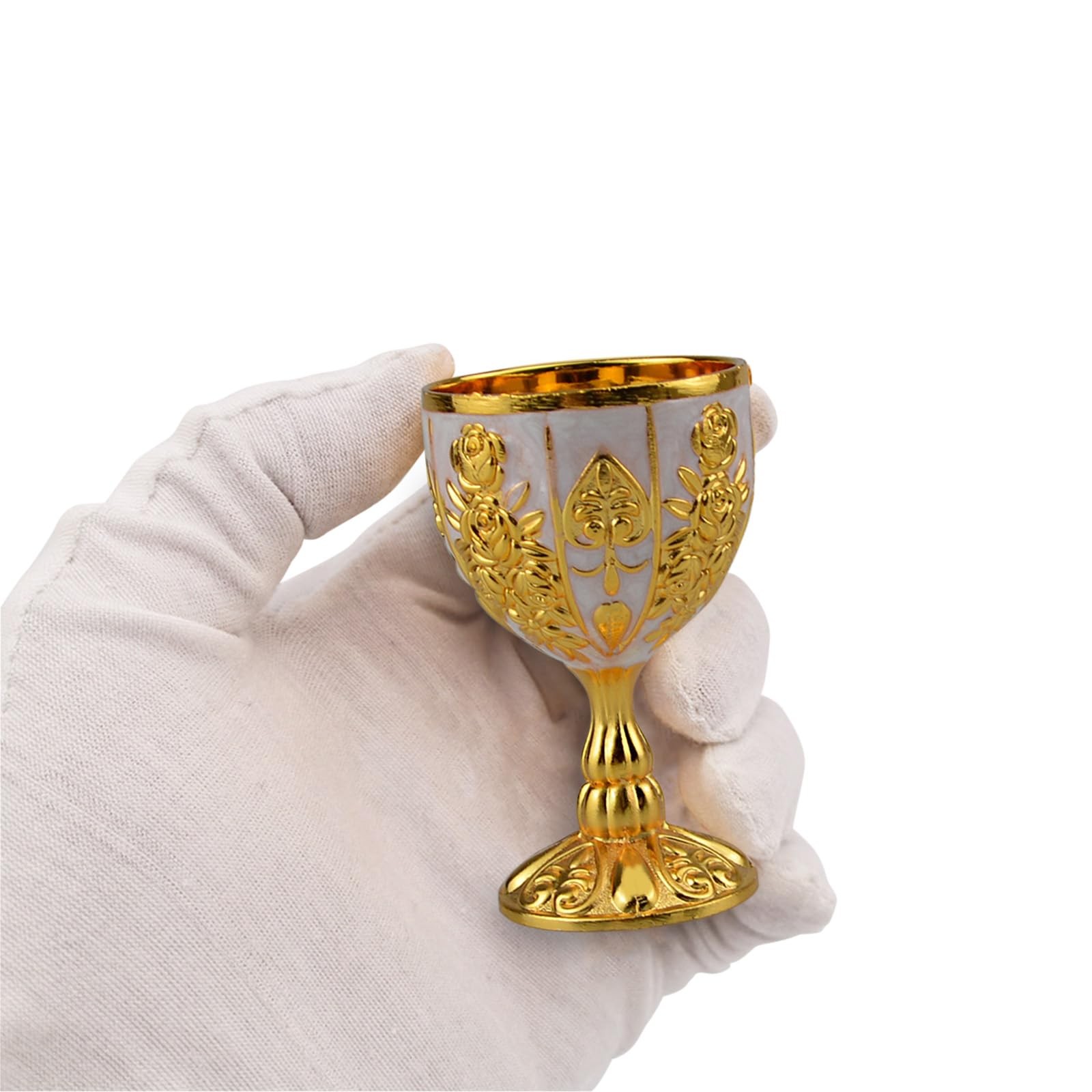 2Pcs Vintage Chalice Medieval Goblet, 30Ml Brass Royal Wine Small, White