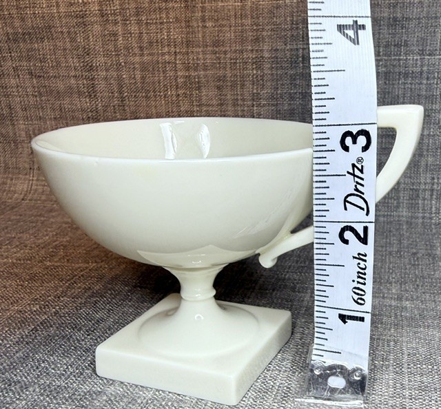 Lenox American Belleek Cup and Saucer Art Deco Style, Ivory Bone China