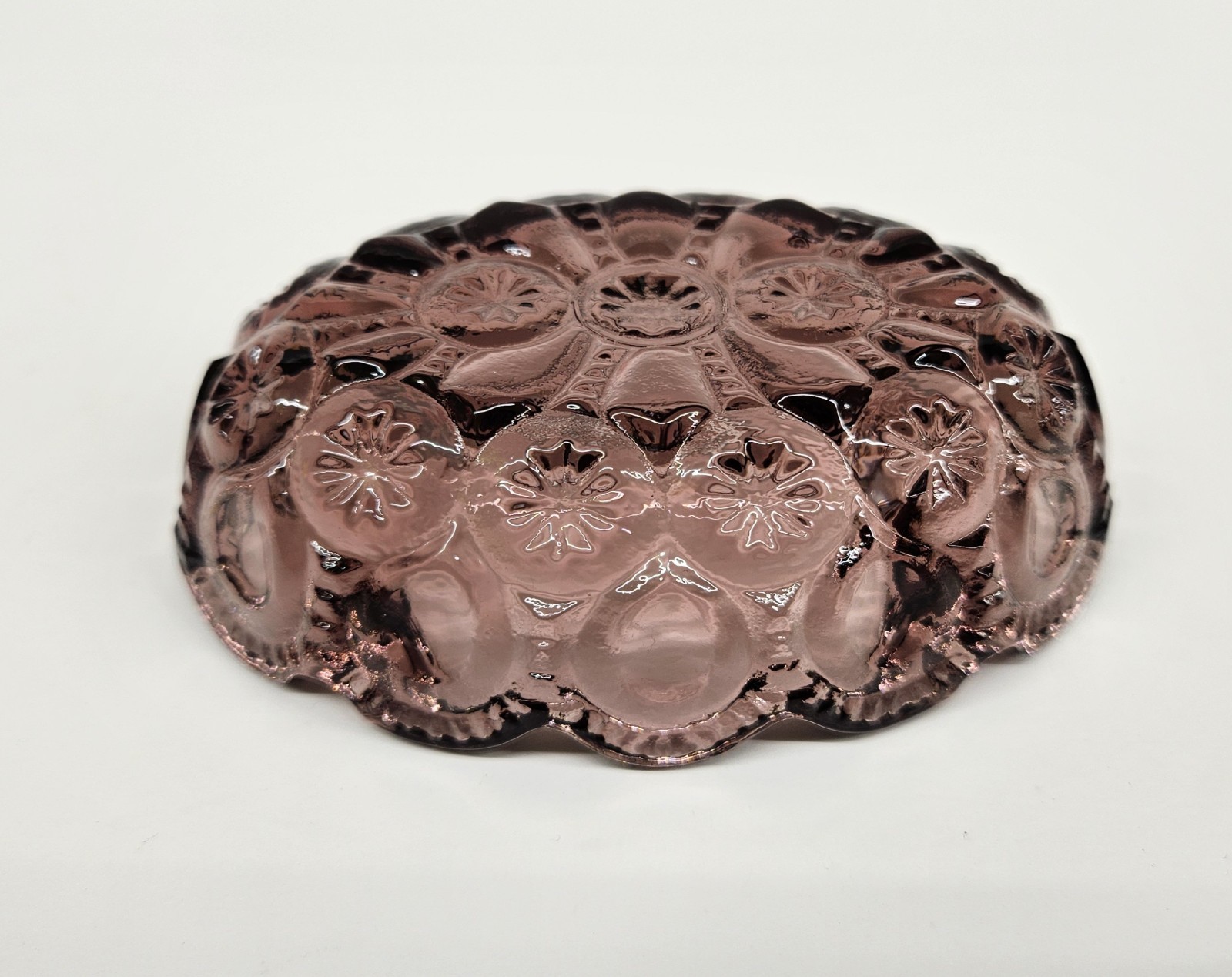 Moon And Star Glass Amethyst Oval Ashtray Trinket Dish