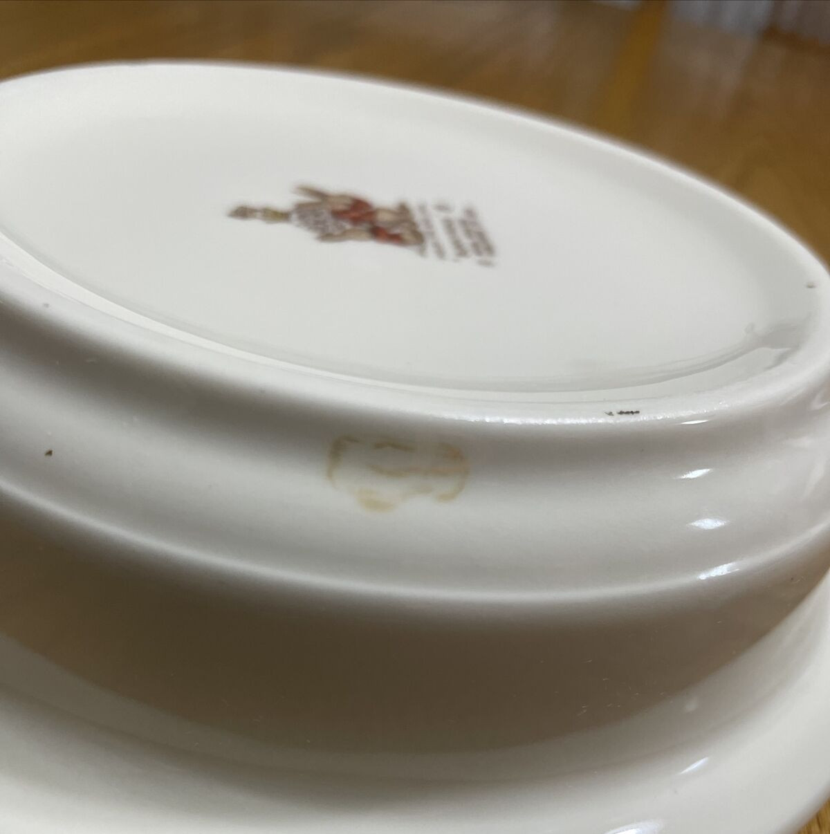 Royal Doulton England Bunnykins 1936 Bowl Train Station Fine China Tableware 6 “