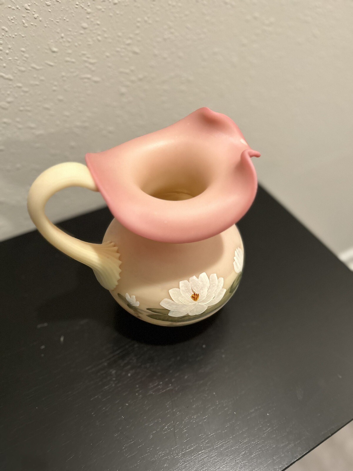 FENTON (H/P) SIGNED BY M.WAGNER PINK PITCHER See Picture With Box & Certificate