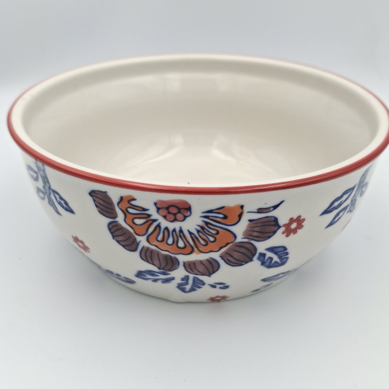 Yokohama Studio Miyabi Japan Handpainted Floral Ceramic Noodle Serving Bowl