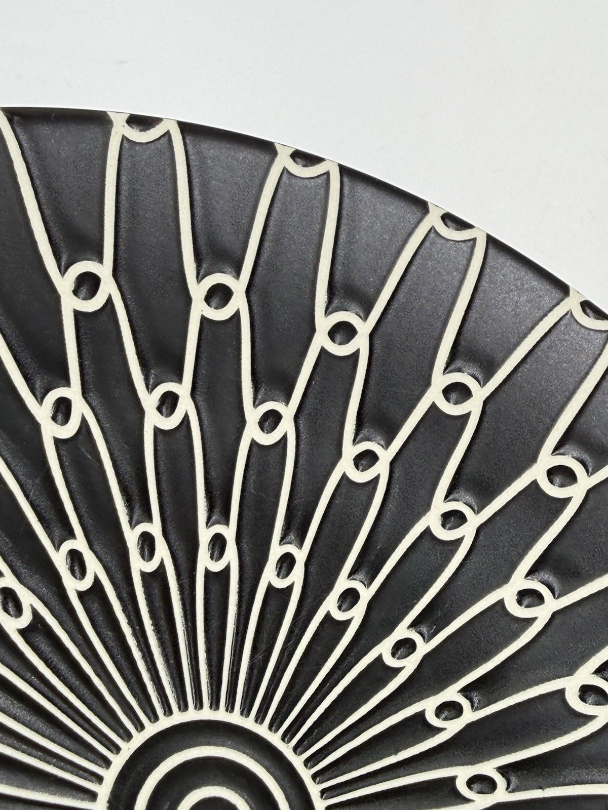 Black White Trellis Grid Pattern Ceramic 8” Four Dessert Appetizer Round Plates