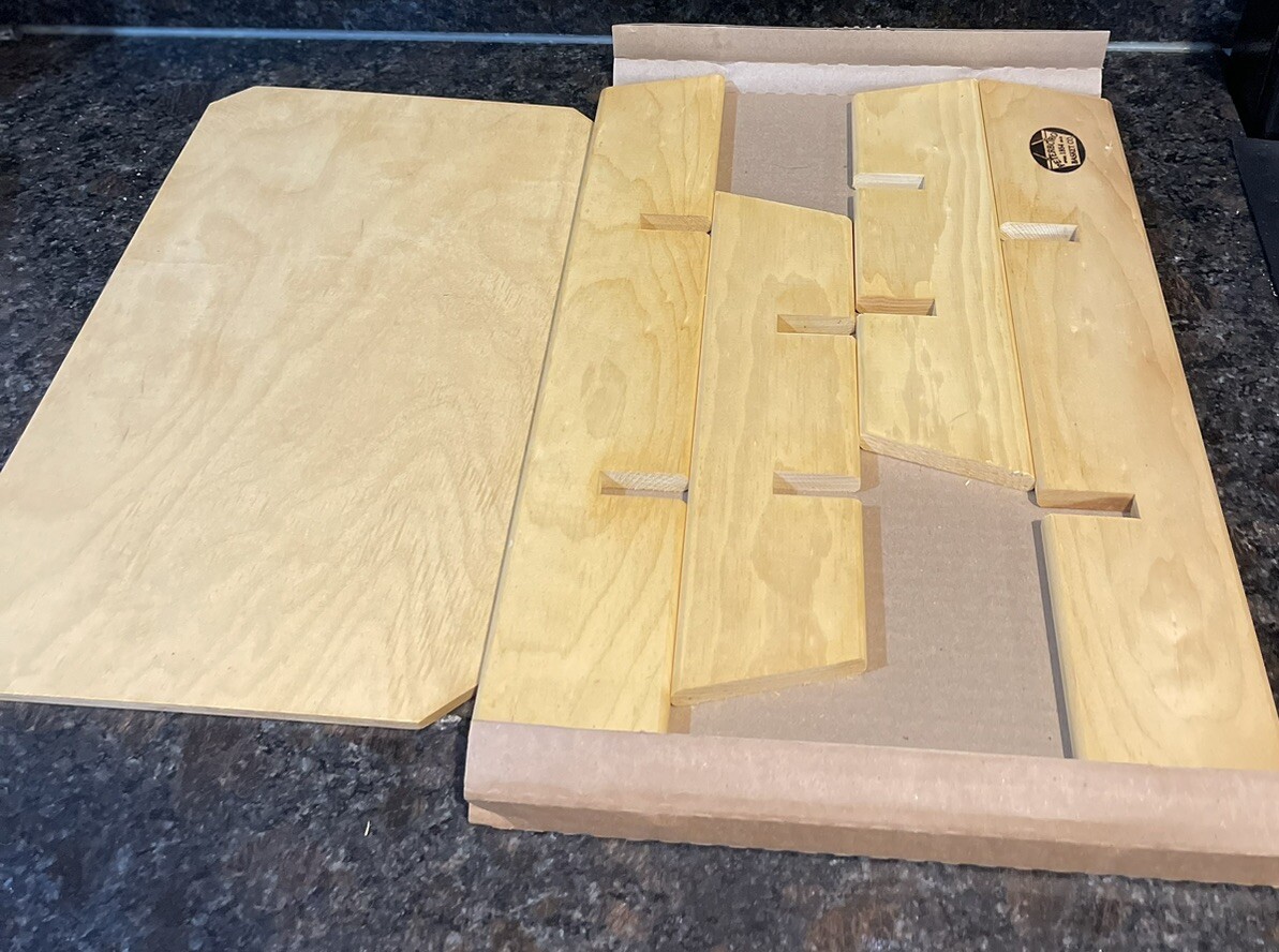 USA Peterboro Basket Co. 1854 Leather Handles, 2 Liner, Cutting Board 19x 13 x 4