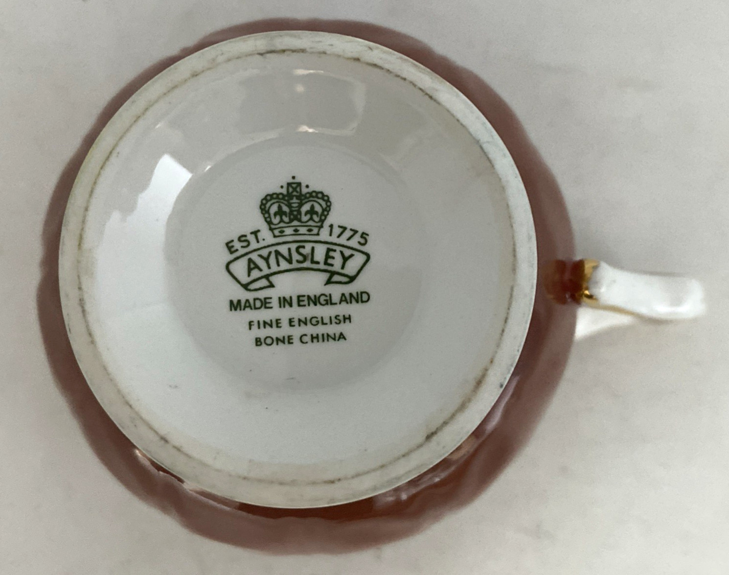 2- Aynsley Pembroke Teacups And Saucers Rust And Blue w/ Gold Trim