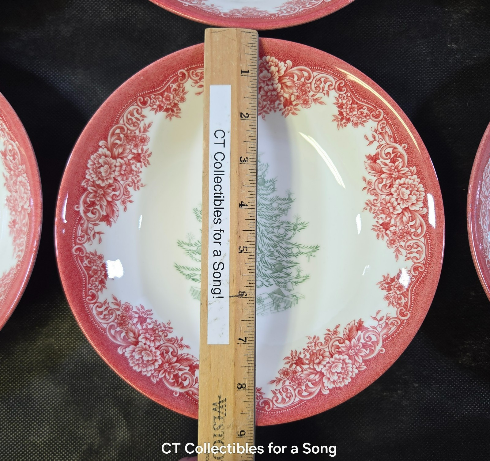 NEW Set 12 Royal Stafford Red Green Christmas Tree Pasta Bowls 9″ In Box Holiday