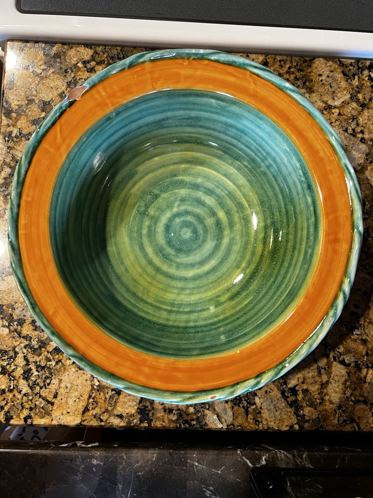 Hand-painted Italian Ceramic Serving Bowl 11 3/4 Inches Made In Italy