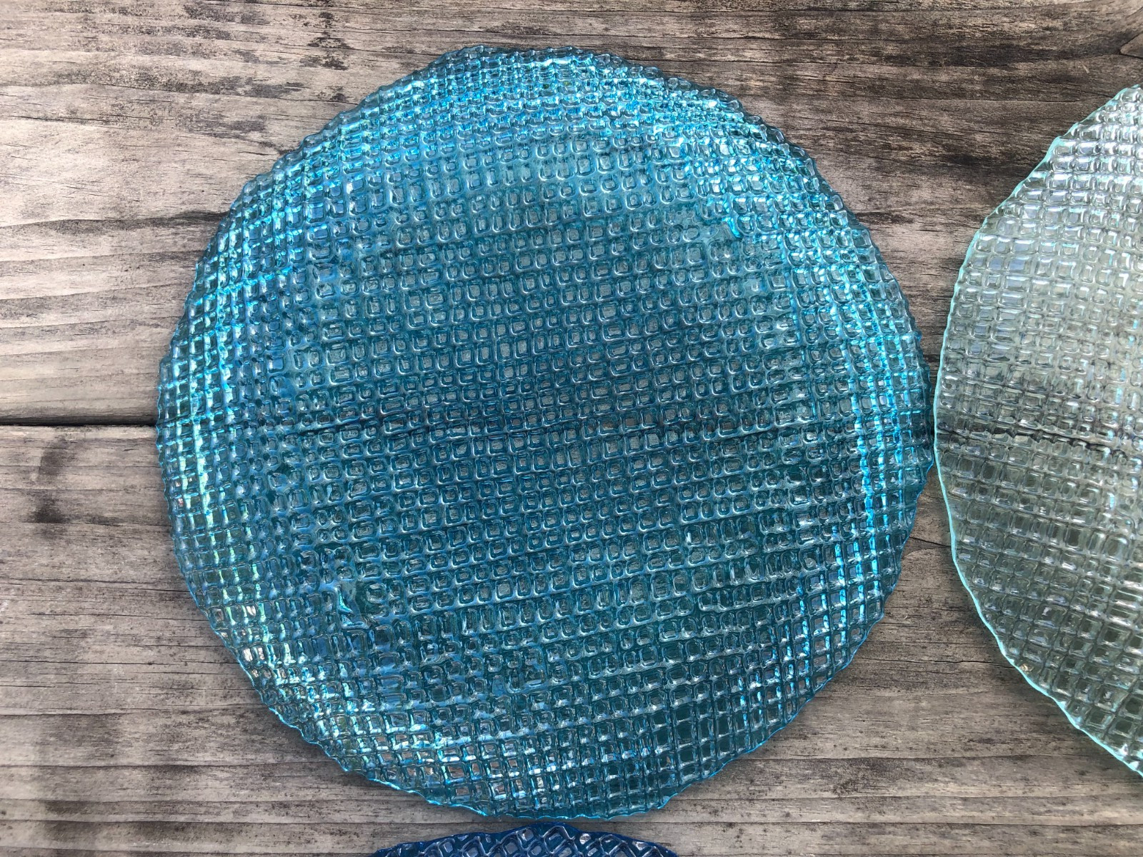 Set of 4 Lumere Glass Salad Plates – See Picture For Color Variations – About 8″