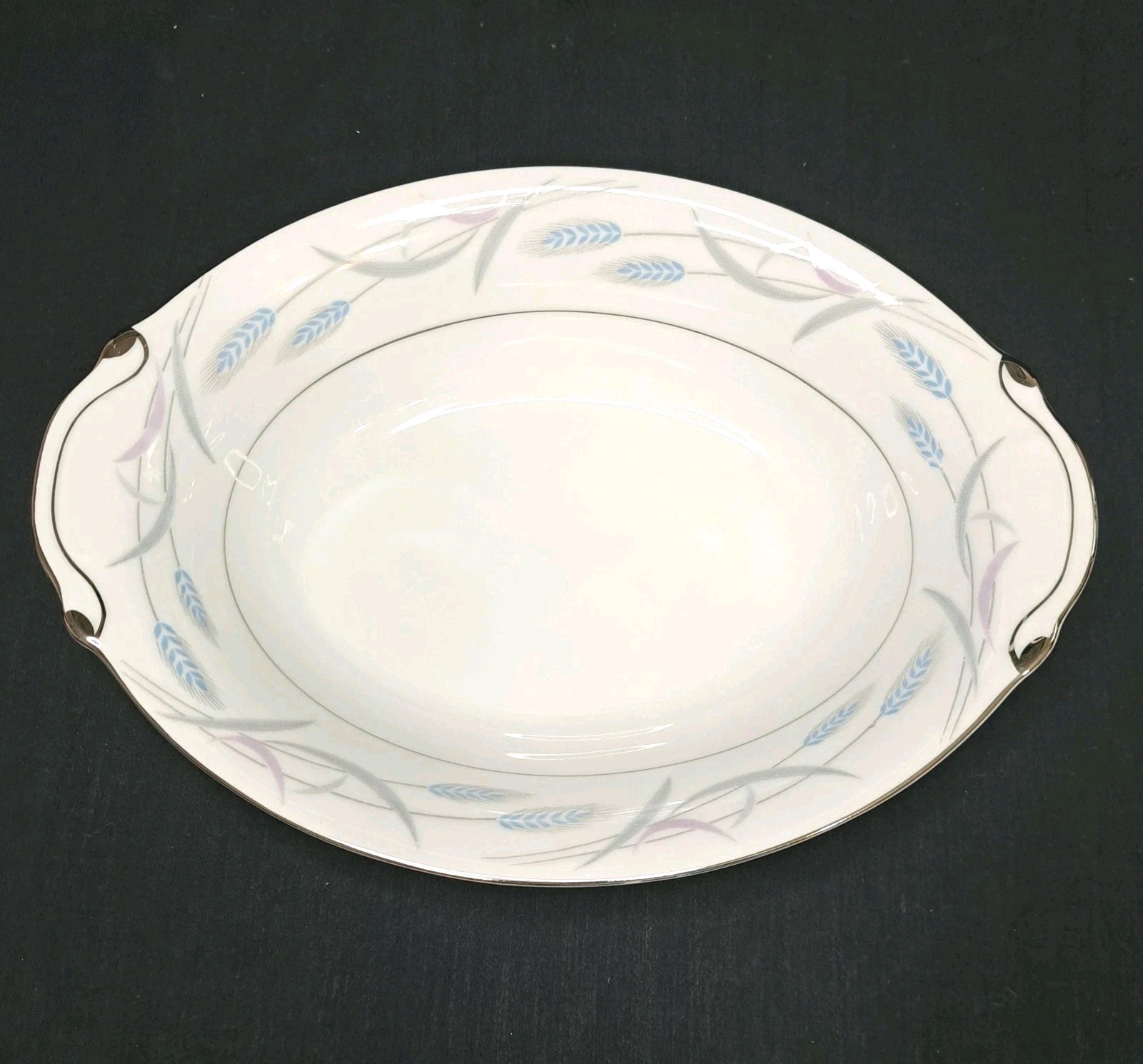 Valmont China Royal Wheat Oval Serving Bowl 11″ Vintage