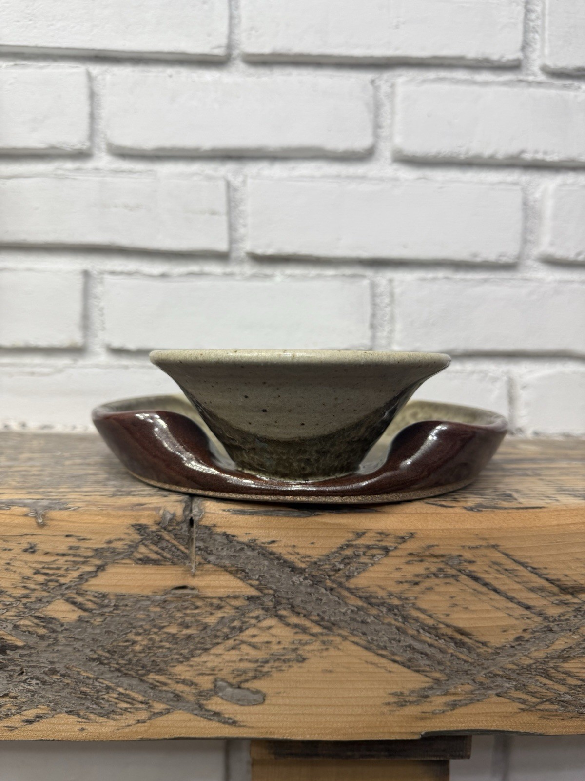 Seagrove Pottery North Carolina Stoneware Chip Dip Plate Platter