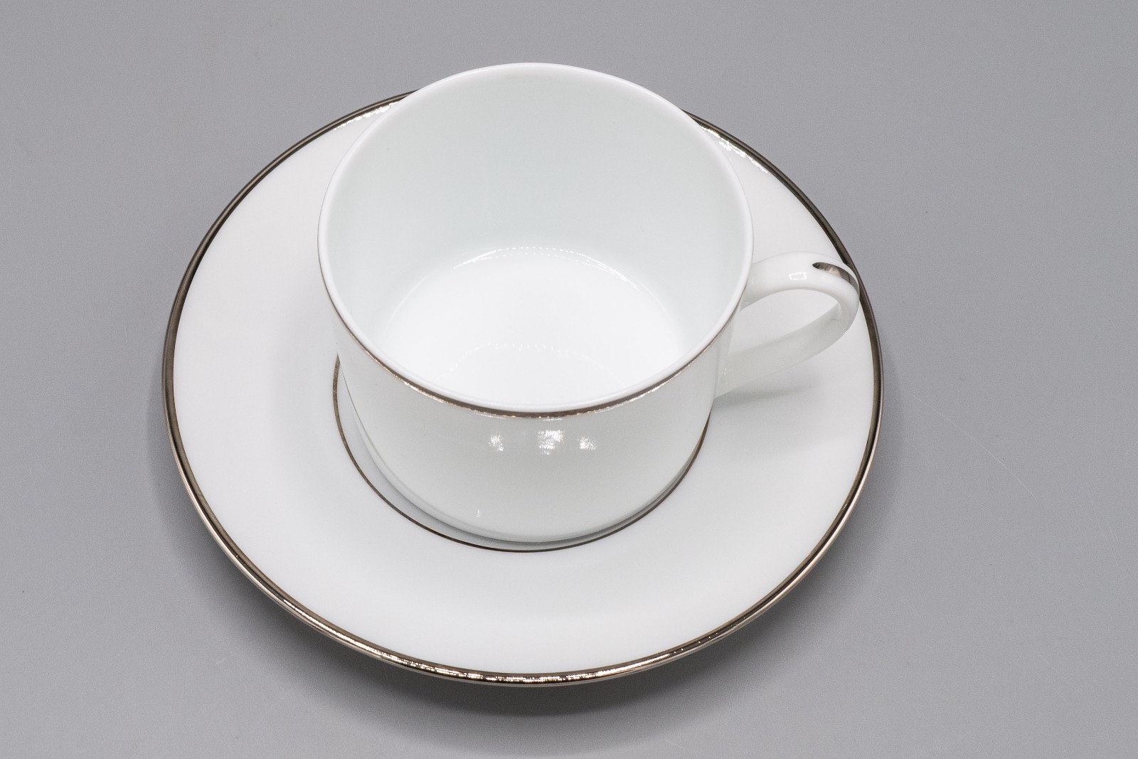 Bernardaud Limoges Cristal Flat Cup & Saucers Set of 6 – FREE USA SHIPPING