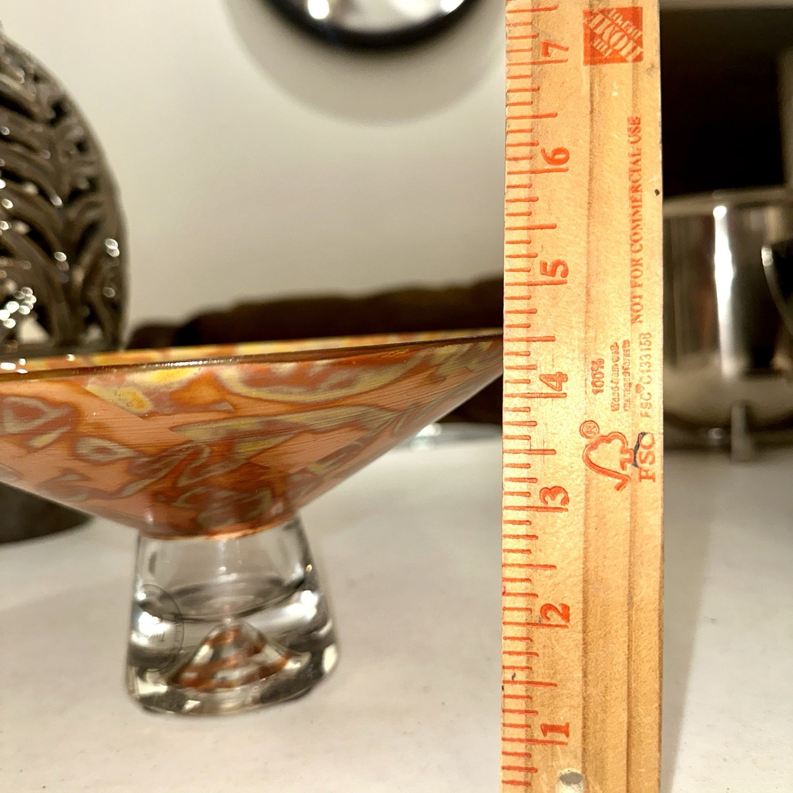 Tamara Childs Gold Swirl 9” Pedestal Bowl Centerpiece