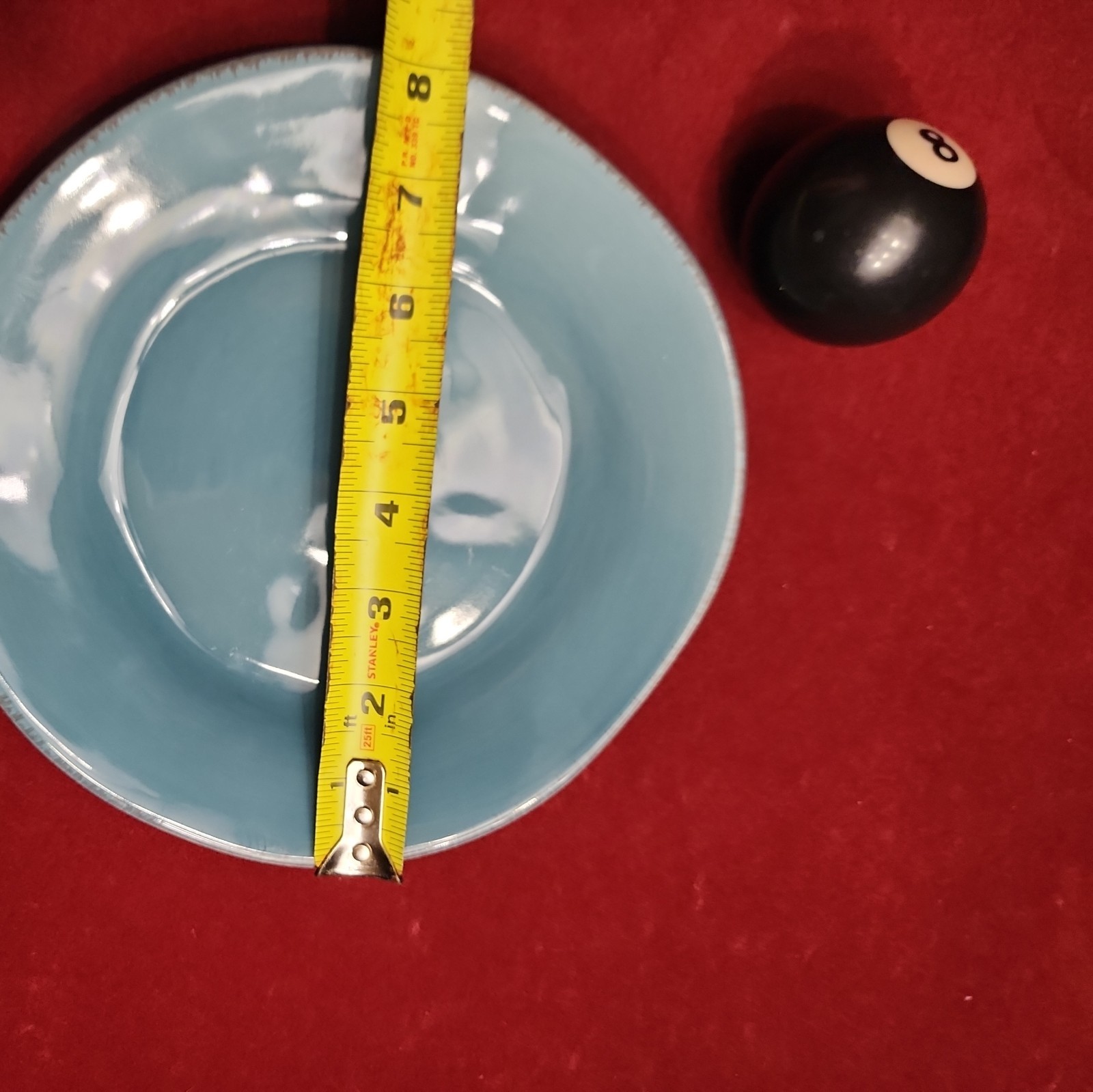 PIER 1 Stoneware ELEMENTAL 4 Salad Plates 8 25″ Smoke Blue RETIRED Asymmetrical