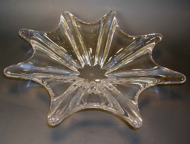 BACCARAT France Crystal Star 8 Point Asymmetrical Candy Dish Bowl Centerpiece