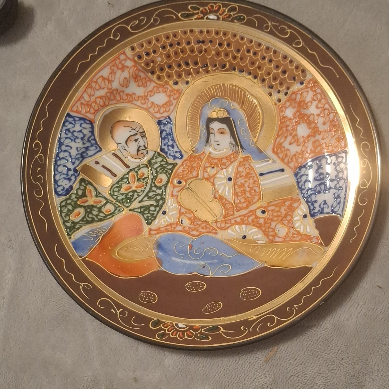 Takito Religious Porcelain Decorative Plate Multicolor Glossy 8in Round