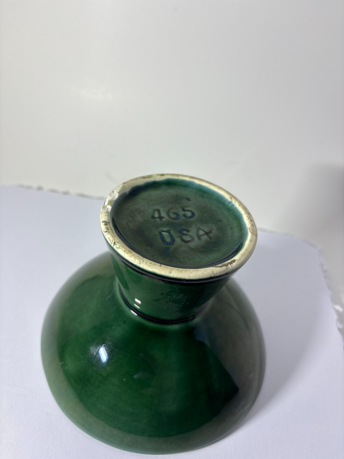 Vintage Mid-Century Modern Green Drip Glaze Pedestal Compote Bowl Art Pottery
