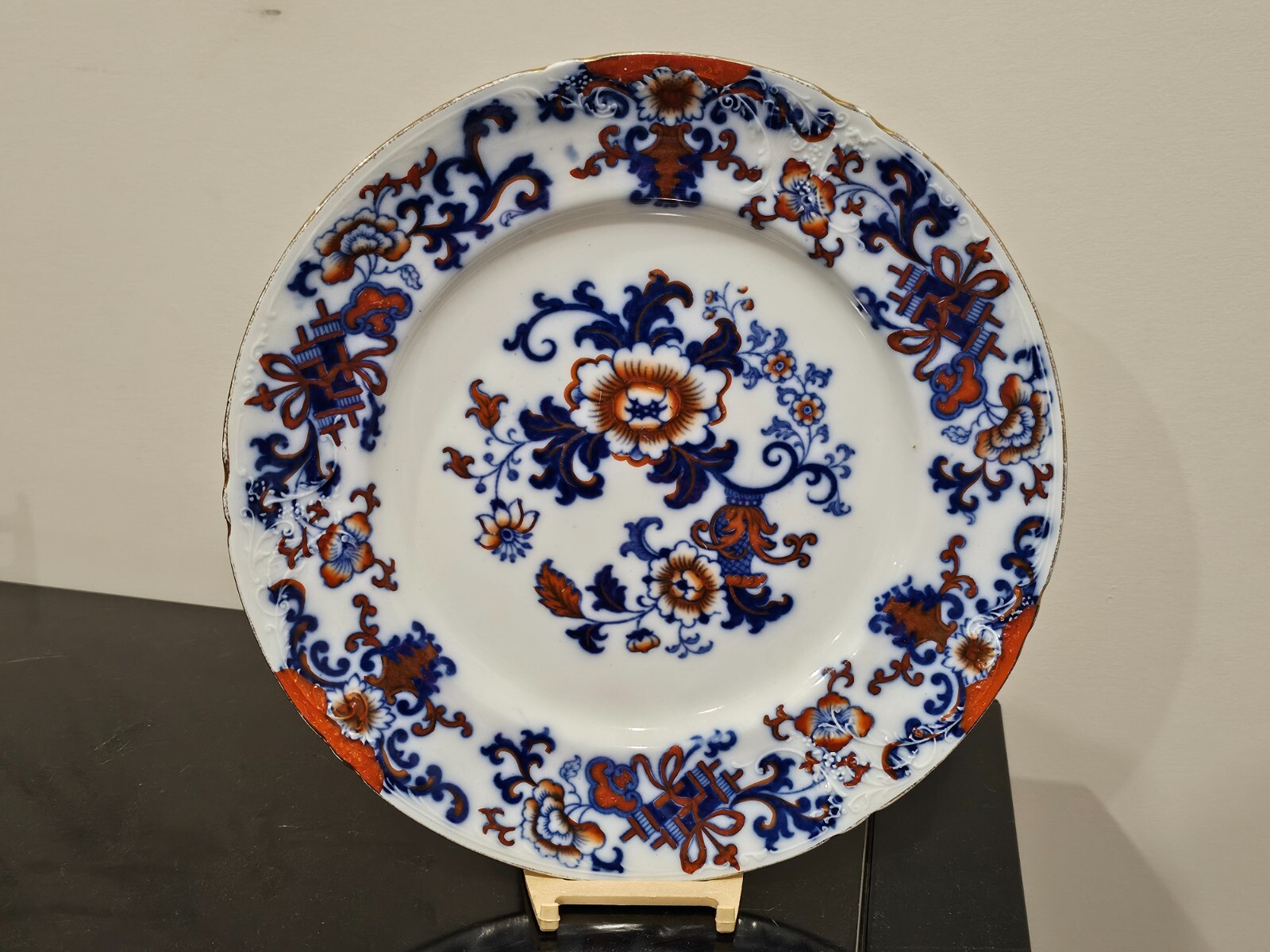 Royal Doulton Nankin A9242 Polychrome Flow Blue 10 1/4″ Dinner Plate – EXC.