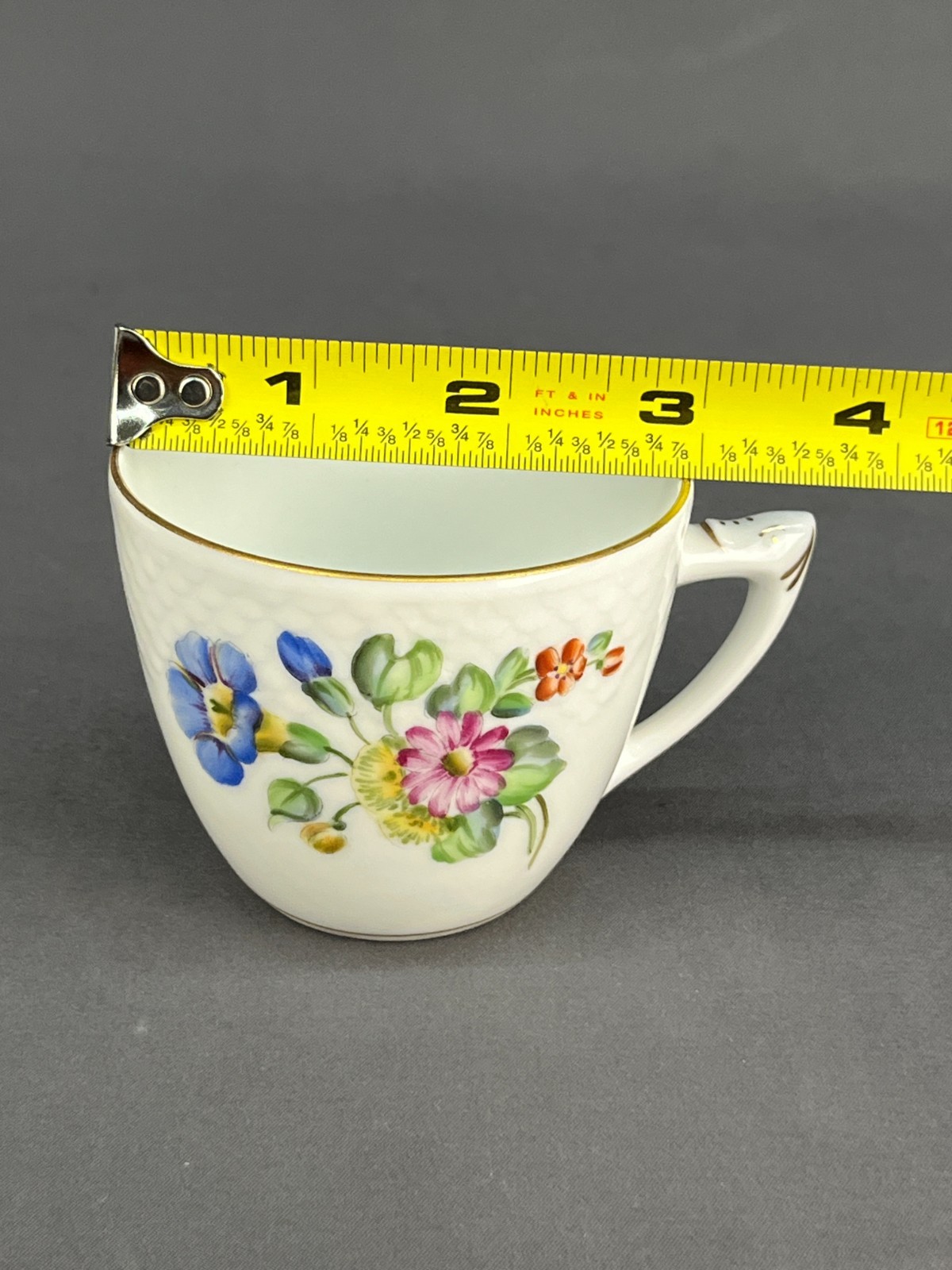 10 B&G Bing Grondahl SAXON FLOWER 2 1/2″ Flat Cup & Saucer Sets c. 1940’s : MINT