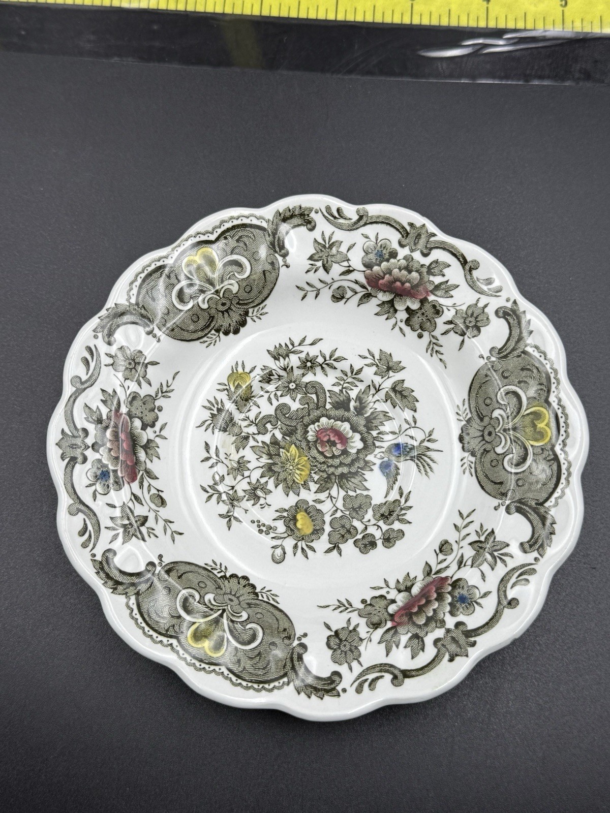 Ridgway Staffordshire Windsor England Cup & Saucer Set Floral Green Brown Red