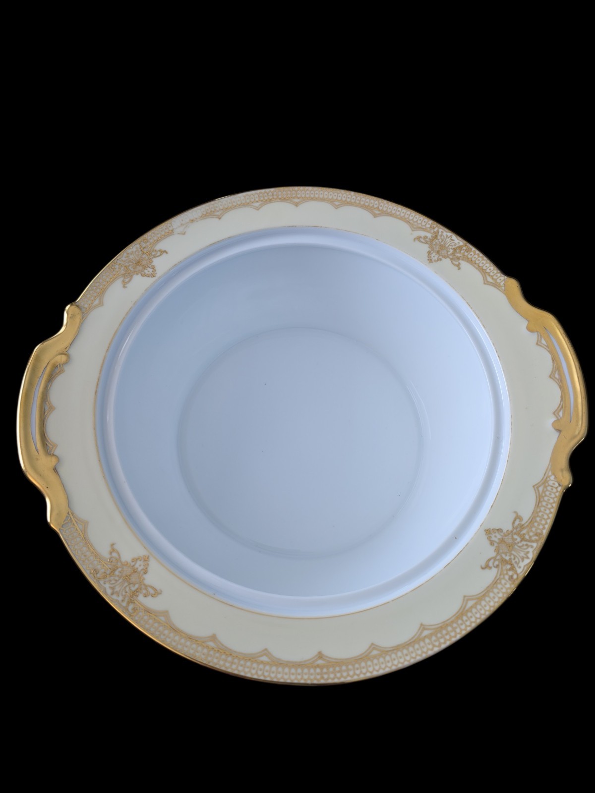 Noritake Gold Trim Handpainted Galatea Covered Serving Bowl Japan 10.25″ X 5″