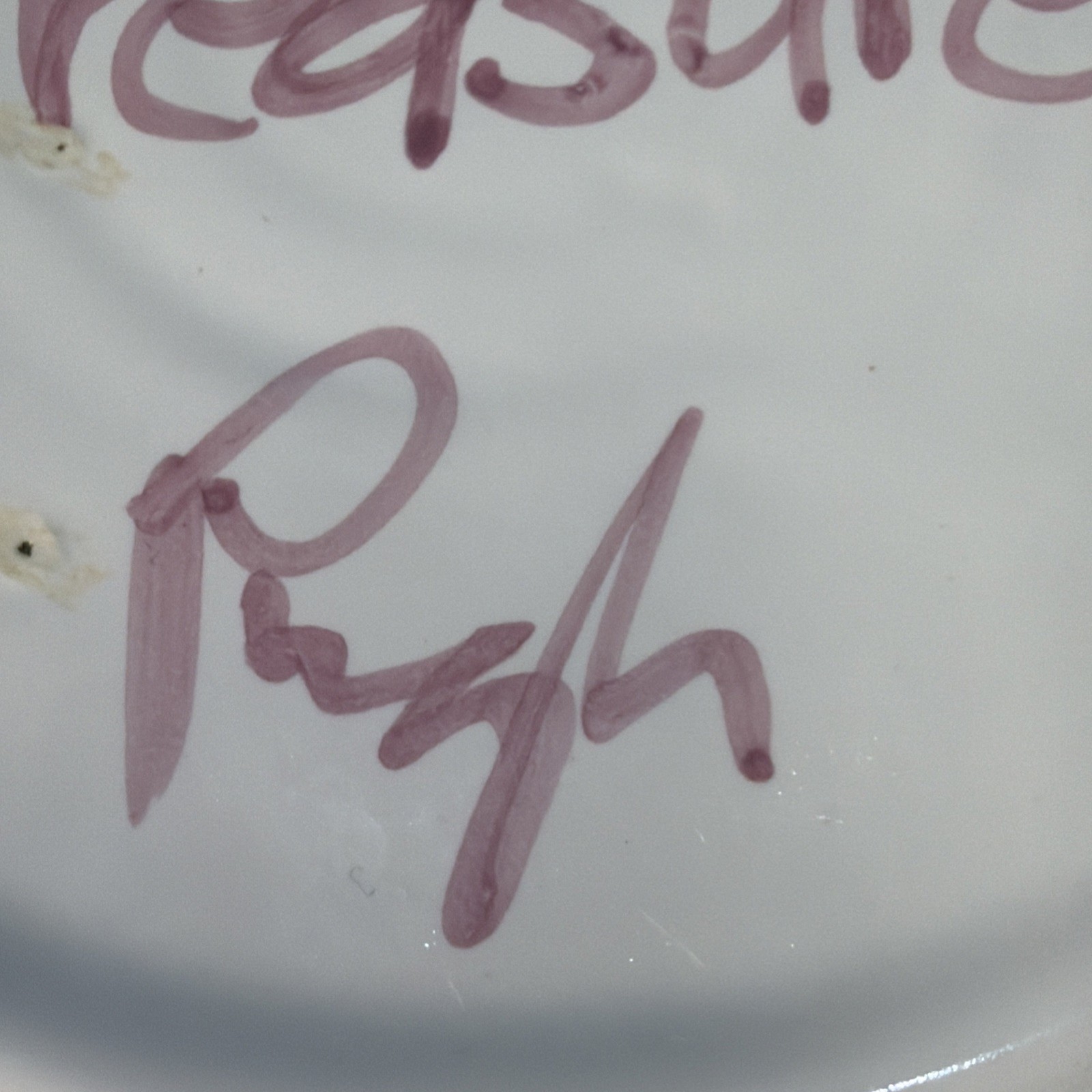 Jan Pugh Signed Triumph Treasure Pottery Plate Hand-Painted Floral Ruffled Edge