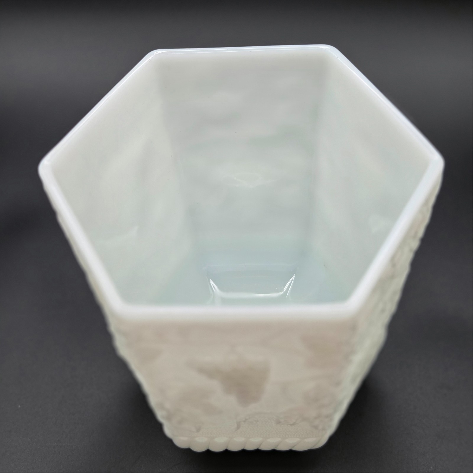 Anchor Hocking Fire-King Milk Glass Cookie/Biscuit Jar Grapevine Pattern Vintage