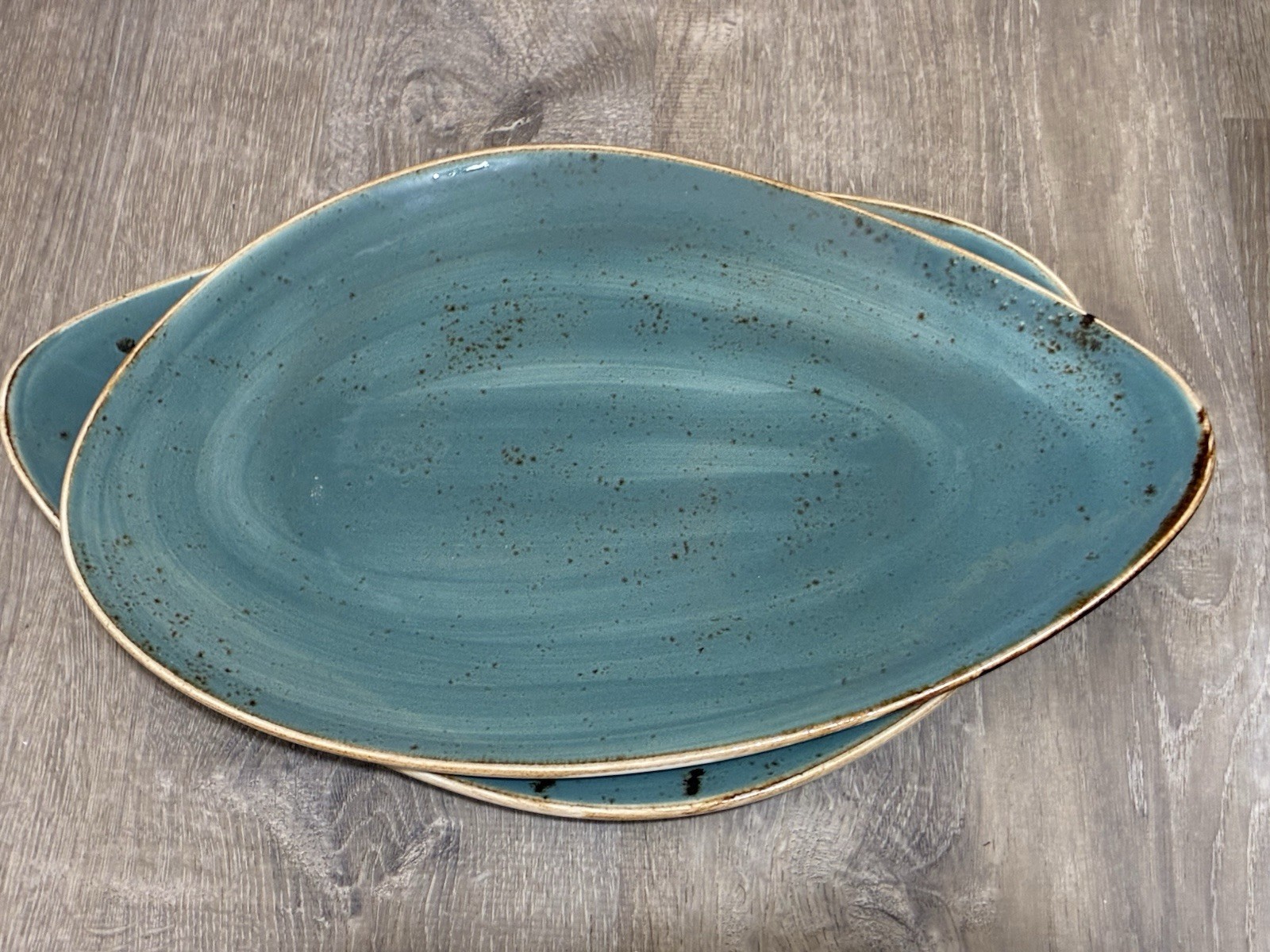 Steelite Blue Dapple Oval Serving Platters Set of 3 England Restaurant China