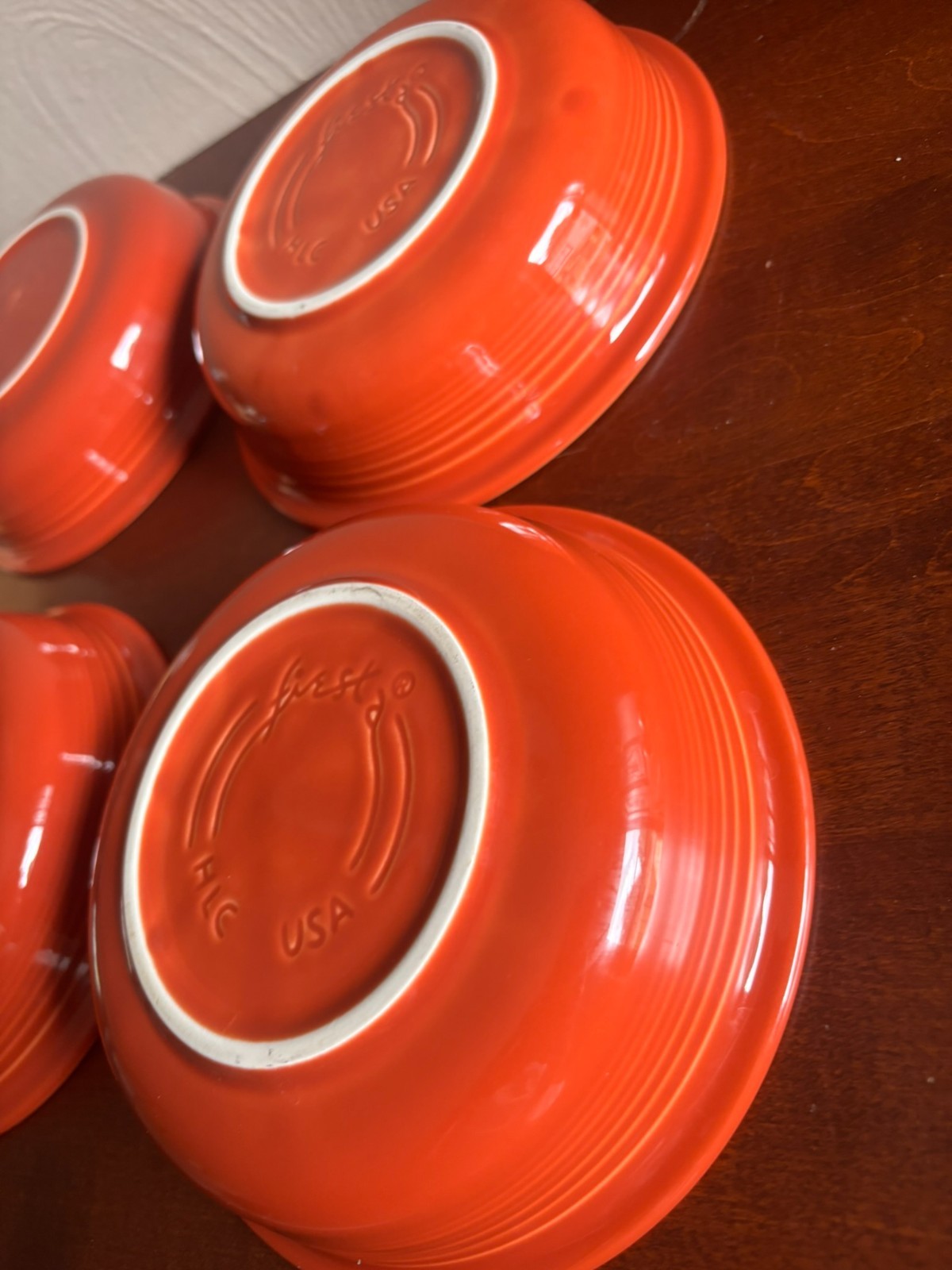 Set of 4 Fiesta Ware Homer Laughlin 7” Cereal Soup Bowl Rust Orange