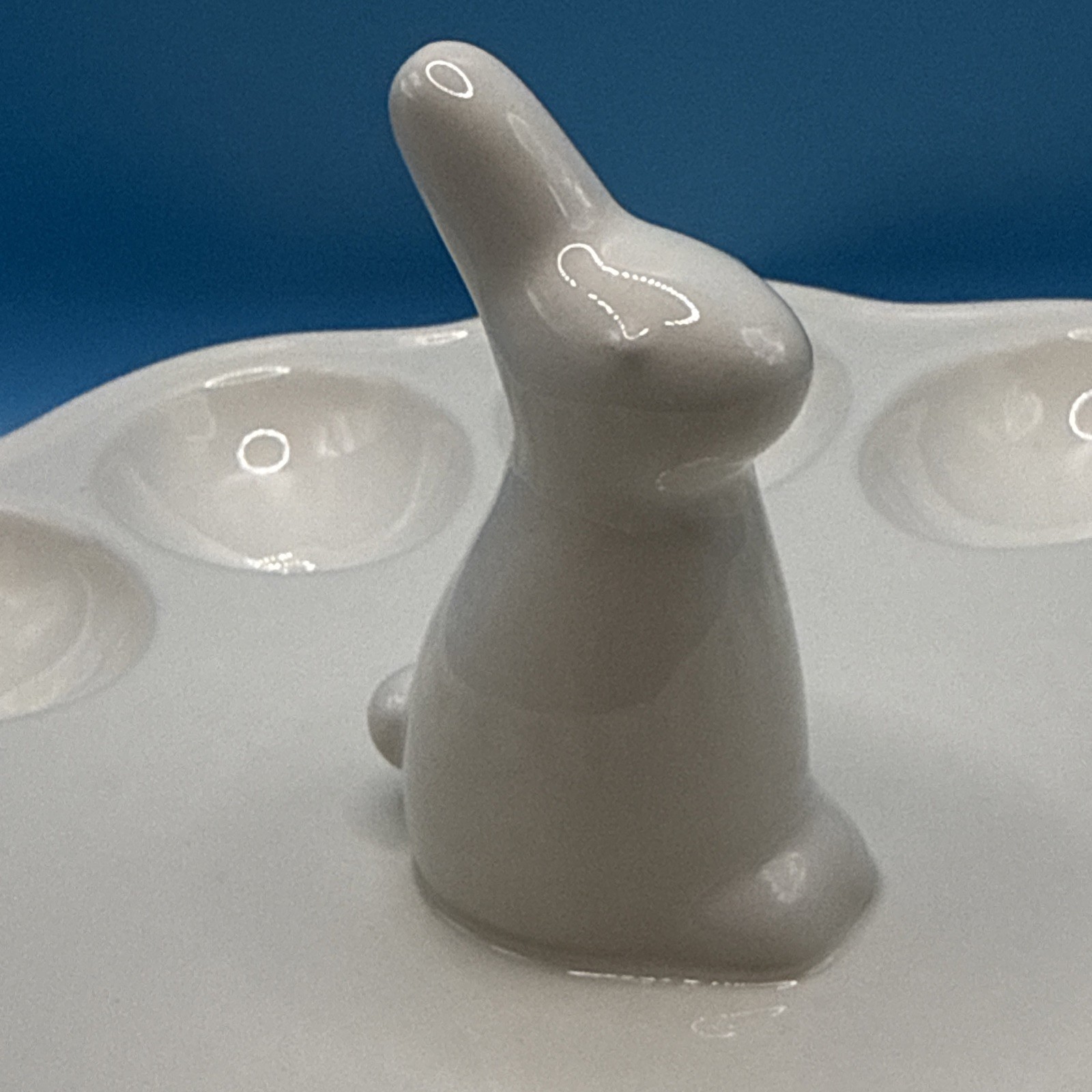 Easter Deviled Egg Round Serving Plate Platter Tray Dish Bunny Rabbit