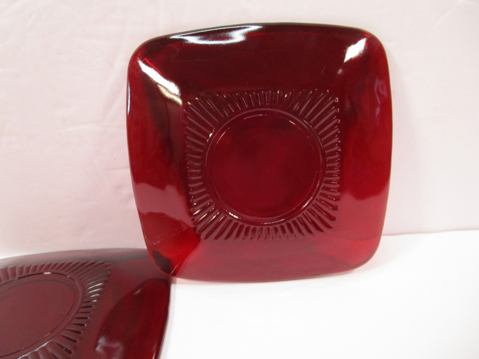 Anchor Hocking Royal Ruby Red Charm 4 Coffee Tea Cups W 4 Saucers 1950-1959 6 oz