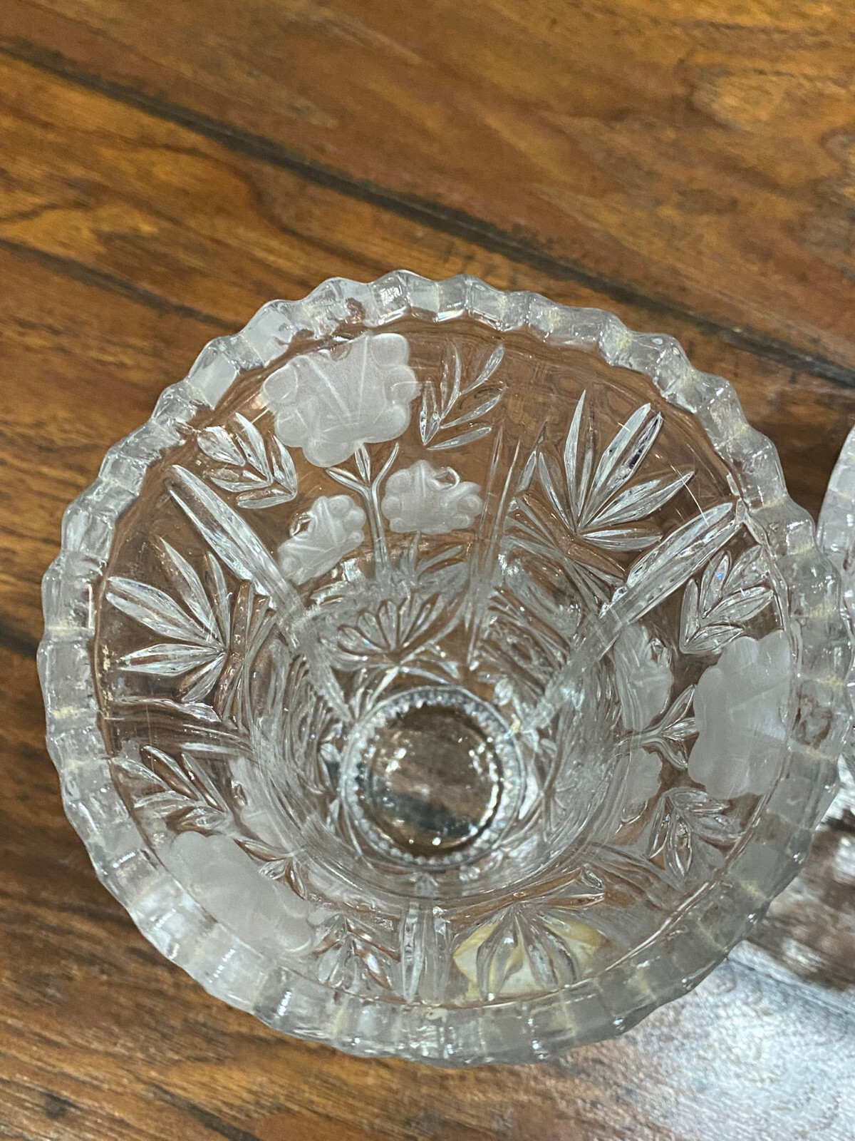 Crystal Clean 24% Lead Crystal Frosted Flowers Crystal Bowl & Vase Germany