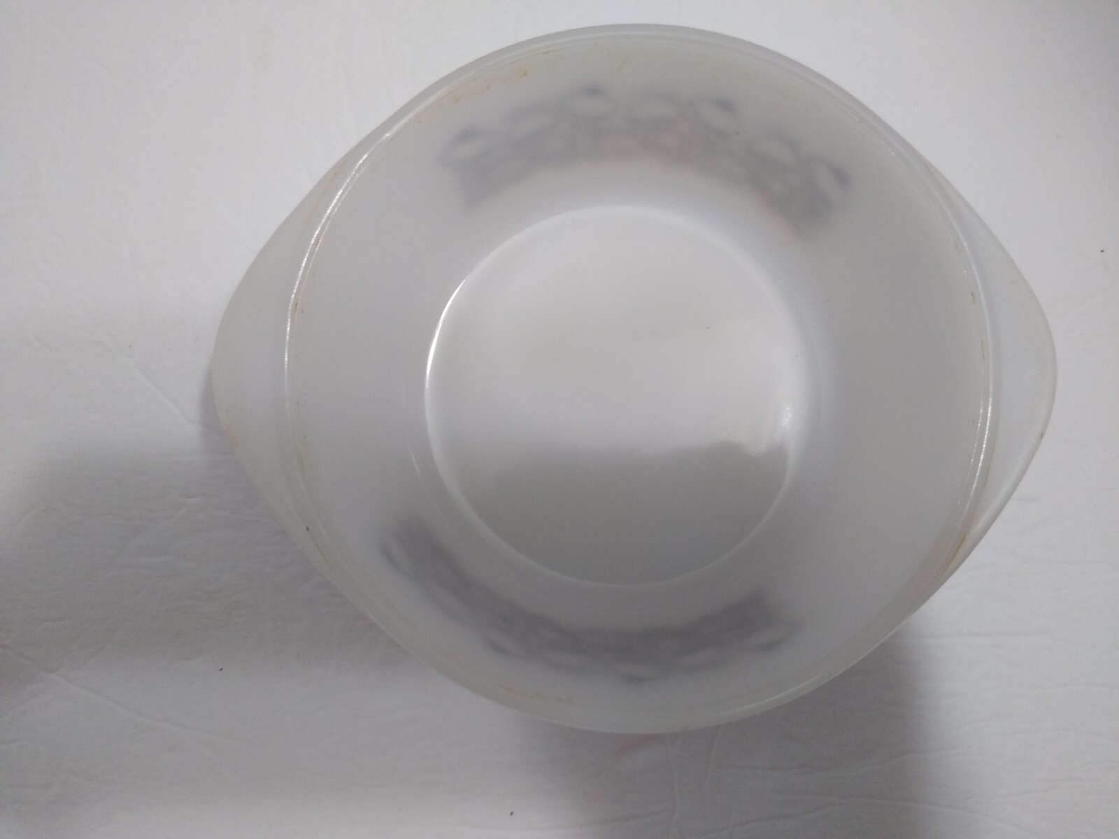 Vintage Glasbake Mushroom Round Casserole Dish 1 Qt Milk Glass READ No Lid Retro