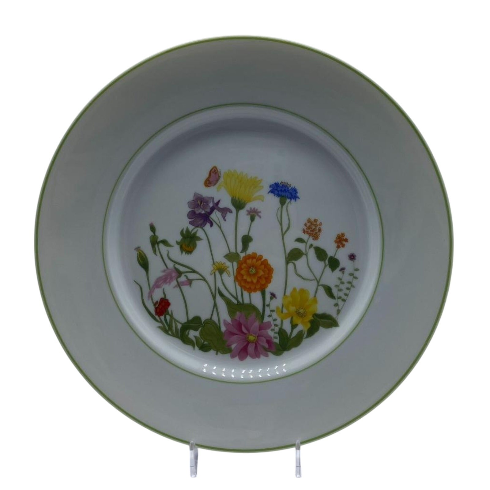 Denby Langley Wonderland Dinner Plate 10-3/8″ Portugal Multicolor Flower 1976-81