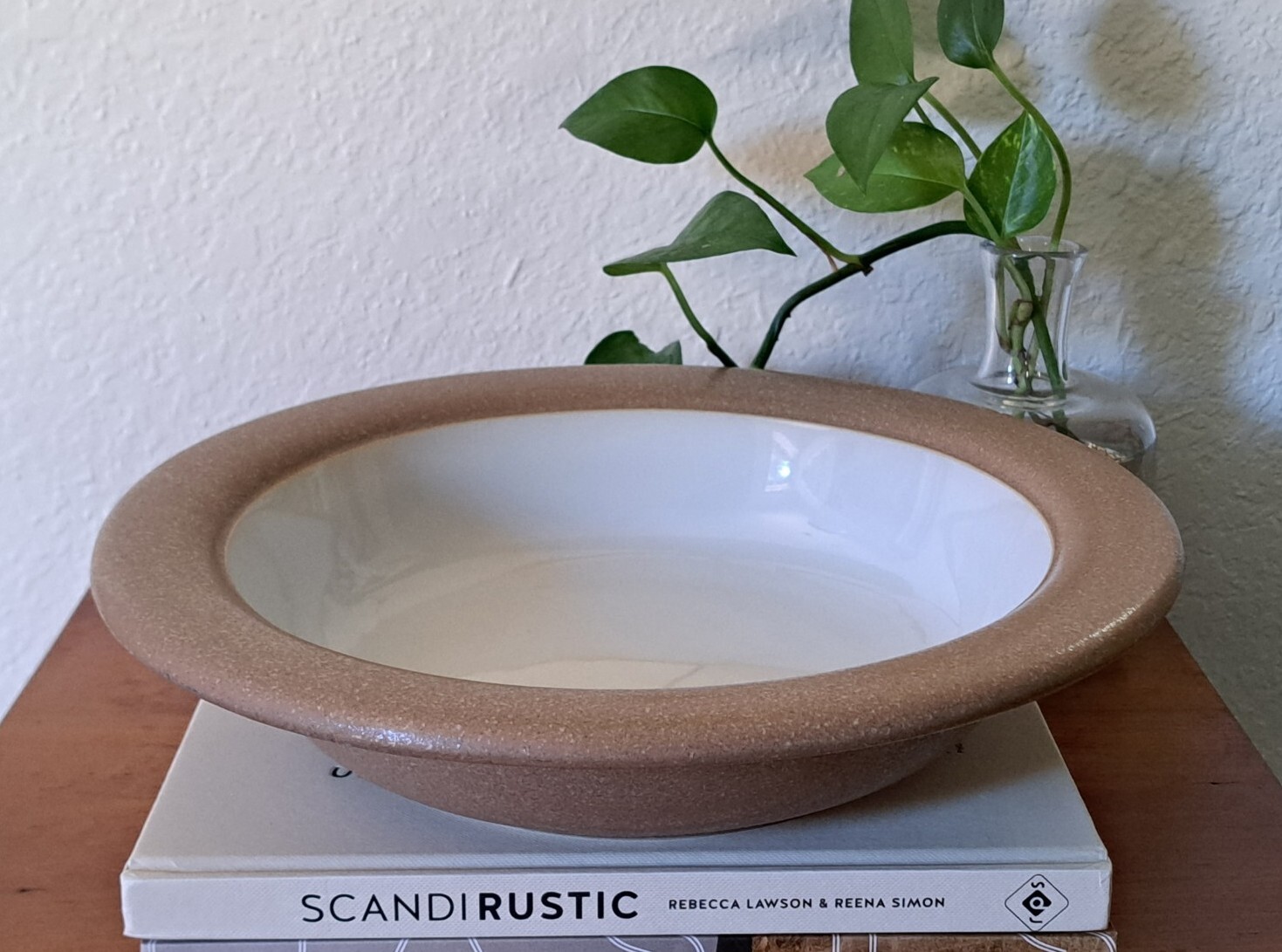 Dansk EARTHSTONE Sand Beige Bowl 12.5″ Stoneware Serving Salad Scandi Rustic