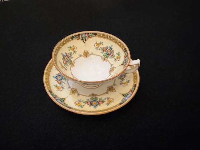 Antique Minton Eloise Orange Porcelain 9-piece Place Setting