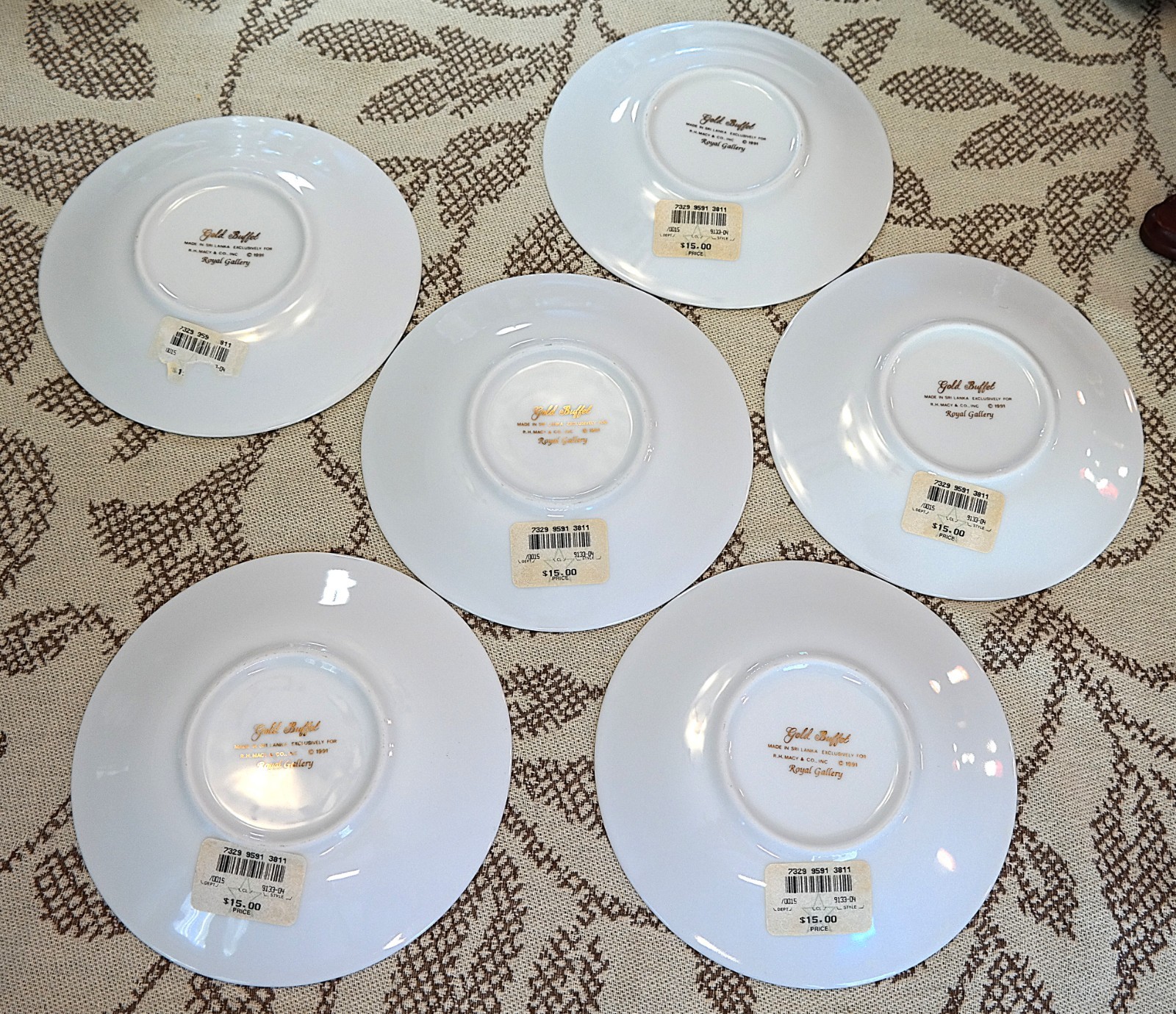 *Set of 6* Royal GOLD BUFFET Cups & Saucers Vintage EUC 1991 [30 available]