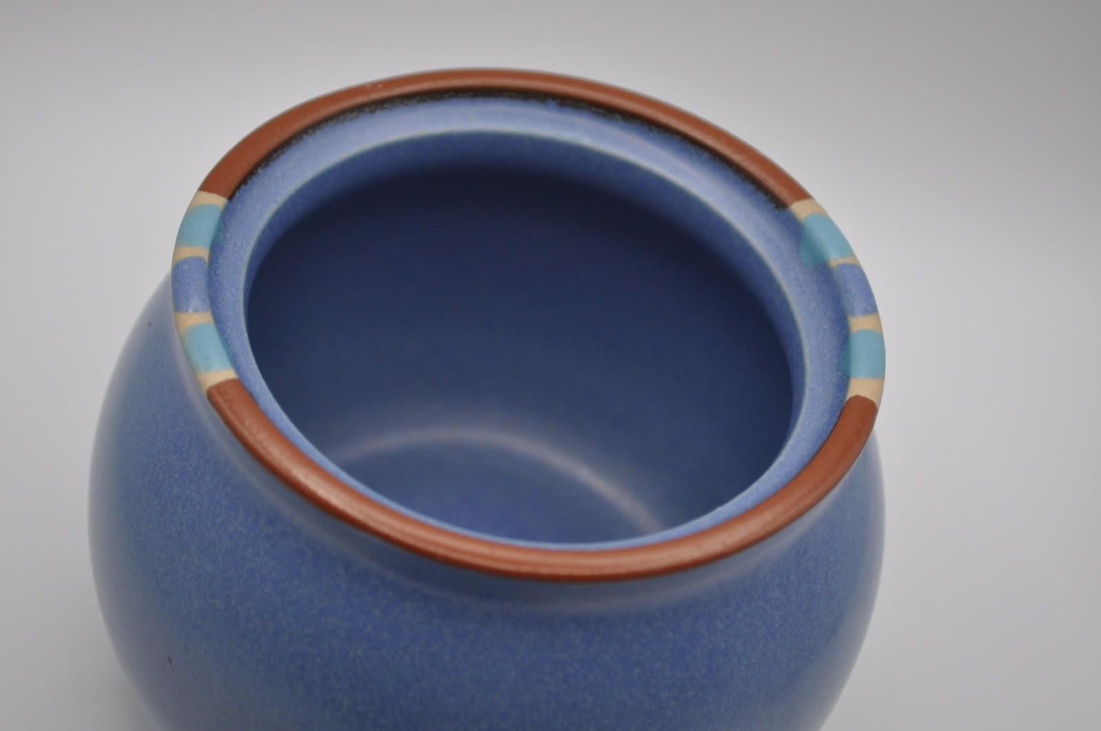 Dansk Sky Blue Mesa SUGAR BOWL W/LID Portugal-Scandinavian Design-2 Pc
