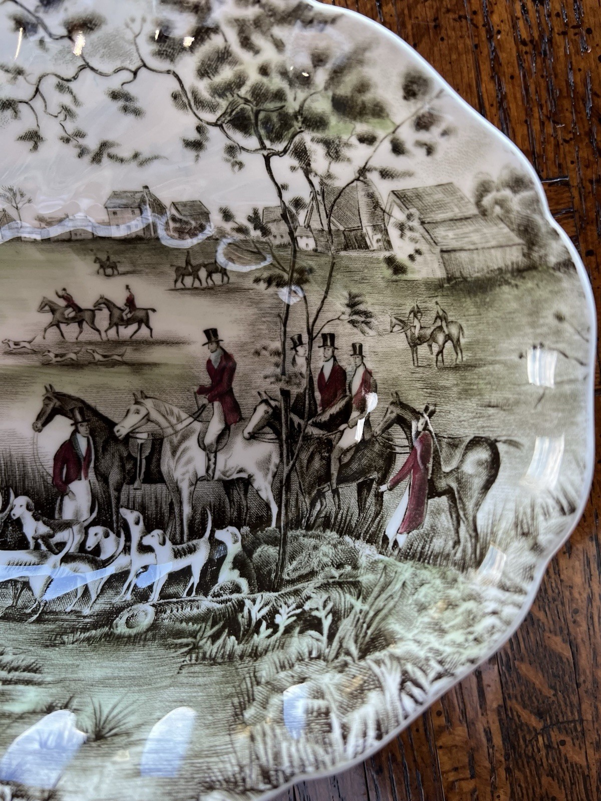 Johnson Bros Tally Ho Oval Vegetable Dish 7” x 9”. Mint Condition. 2 Available.