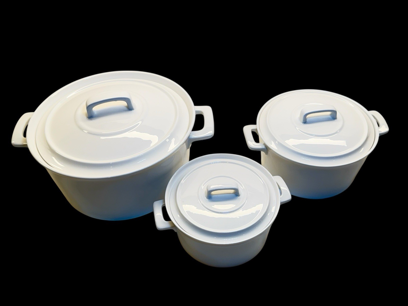 Blue Harbor Collection 2015 White Stoneware Casserole Dish Set 4qt, 1.5 qt, 1 qt