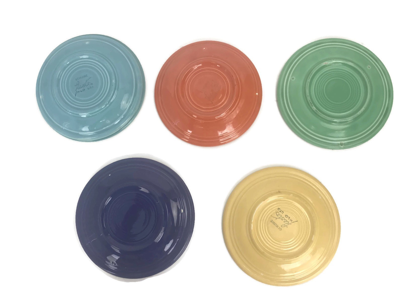Vintage Fiesta Bread Plates & Saucers Original Glaze Colors 1936 -1969 6-1/4″ U5