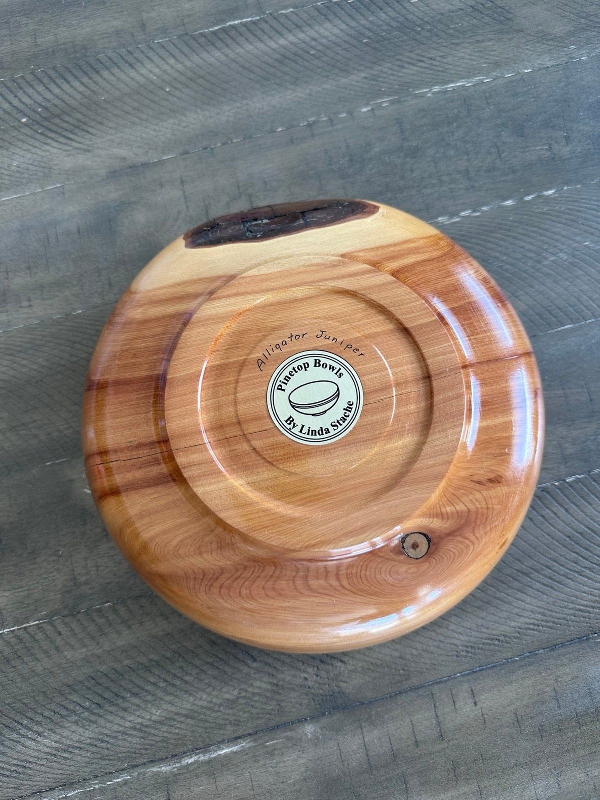Pinetop Bowls Linda Staehe Alligator Juniper Wood Bowl 11” Southwestern Decor