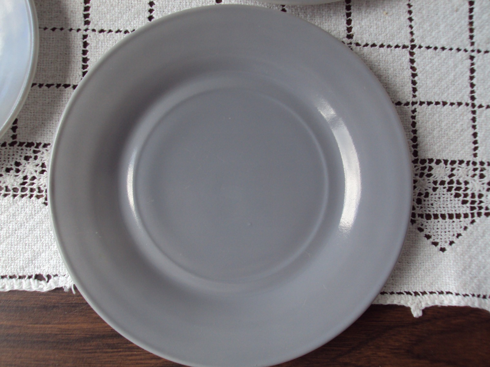 Hazel Atlas Gray Dinnerware Lot of 12 Ovide Moderntone Plates Saucers Parfait