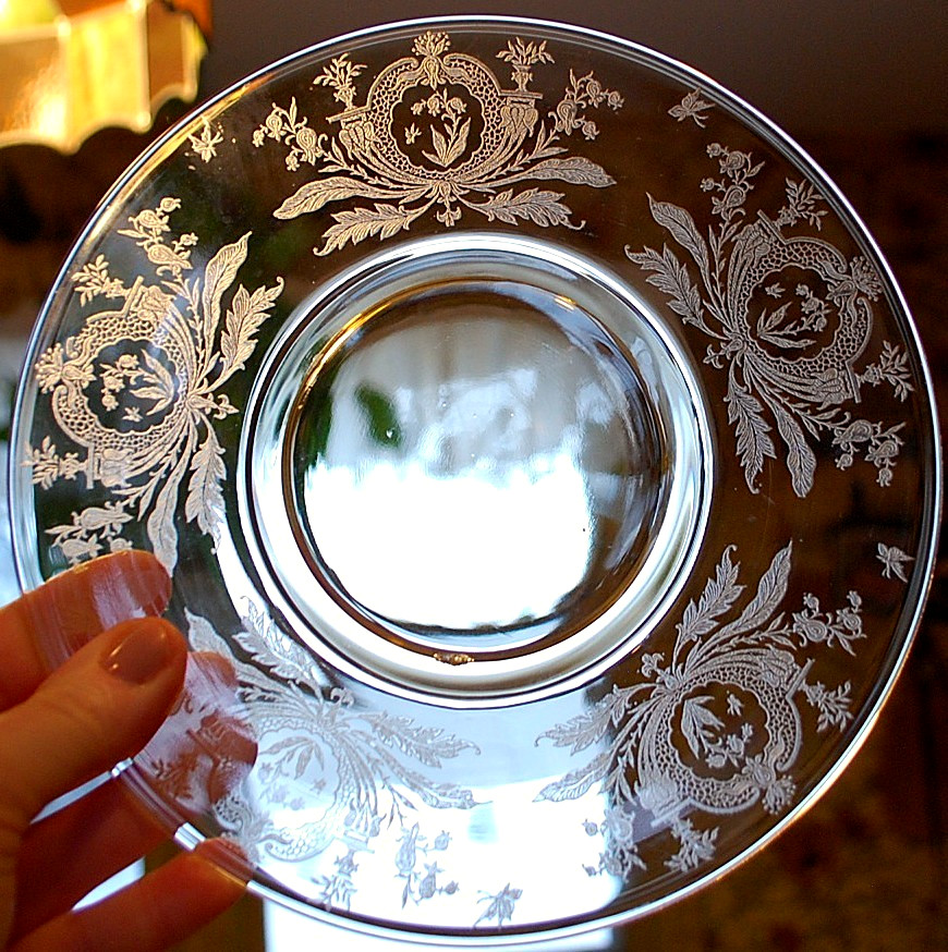 Vtg Set 10 LA FLEURE YELLOW 7.25″ Glass Lunch Plates Deco 1920 TIFFIN FRANCISCAN