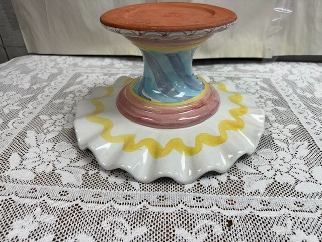 Mackenzie Childs -Stoke Gabriel – Fluted Ruffled Pedestal Cake Stand
