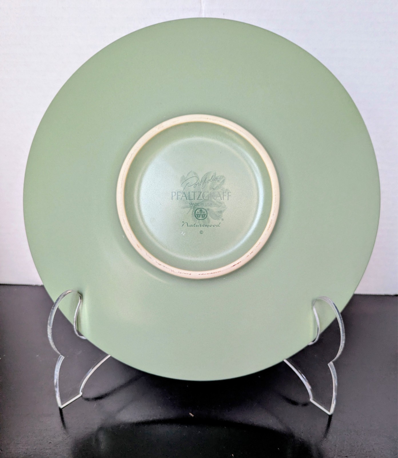 Set of 8 Pfaltzgraff Naturewood Portfolio Green 9 3/4″ Buffet/Dinner Plates EUC