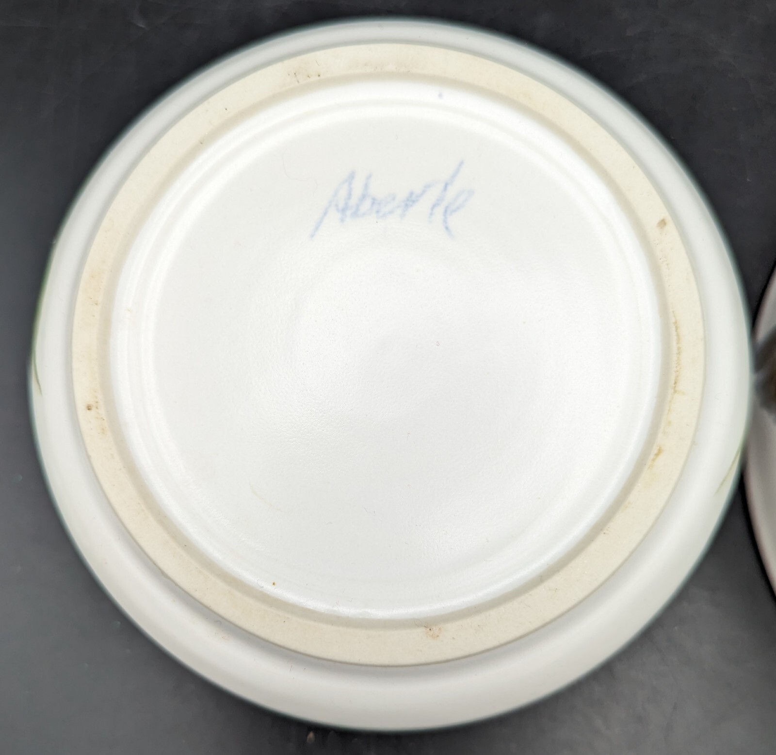 Canadian Pottery Bowls by Aberle Potters Blue Floral Design 7″ & 5″ Matched Set